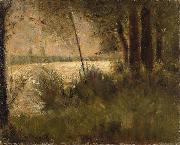 Georges Seurat Grassy Riverbank oil painting artist